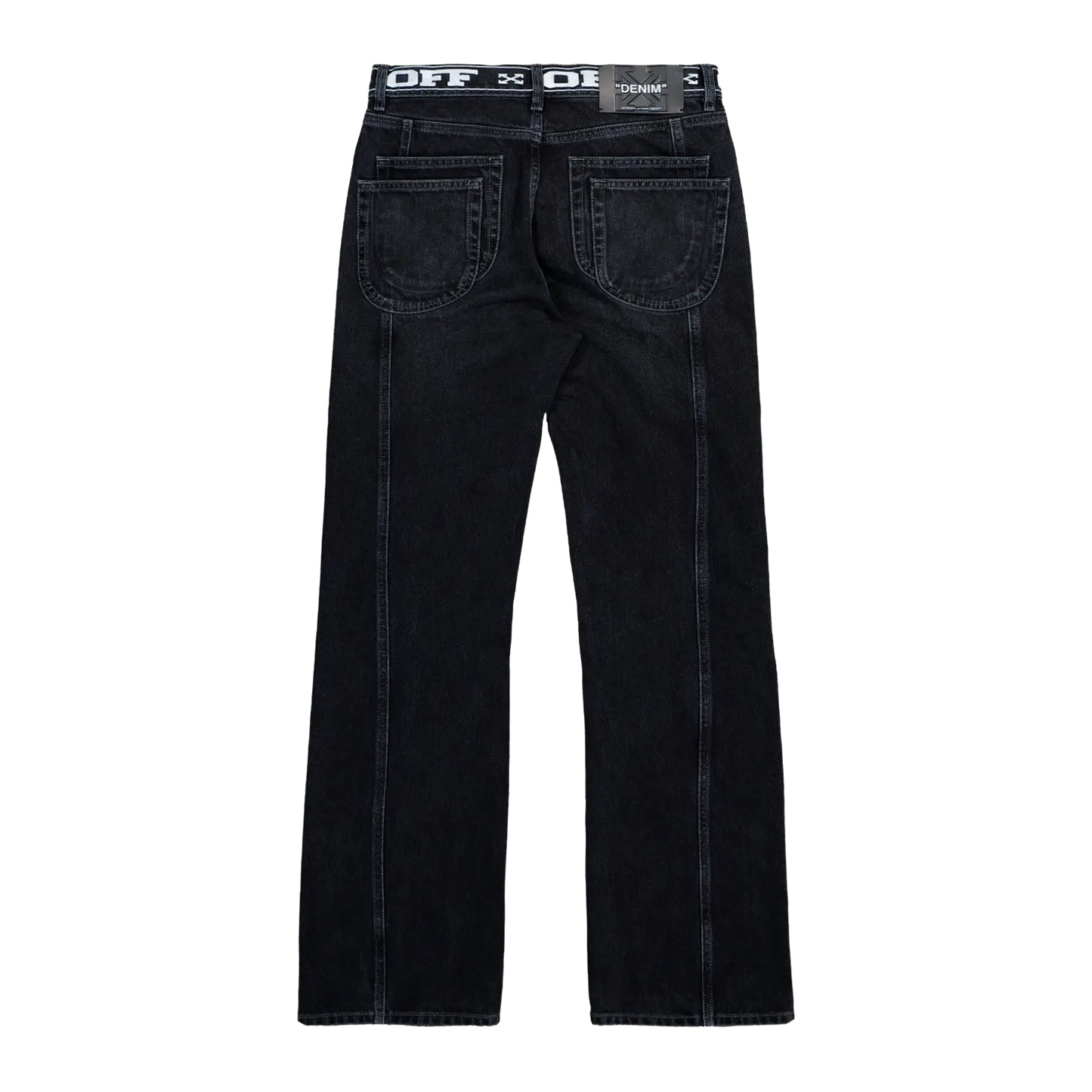 Jeans Negro Off-White Logo Band