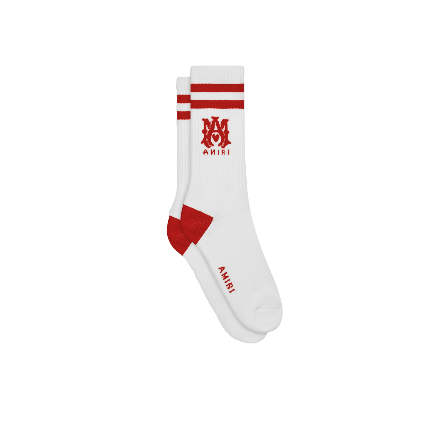 Medias Blancas Rojo Ladrillo AMIRI MA Stripe