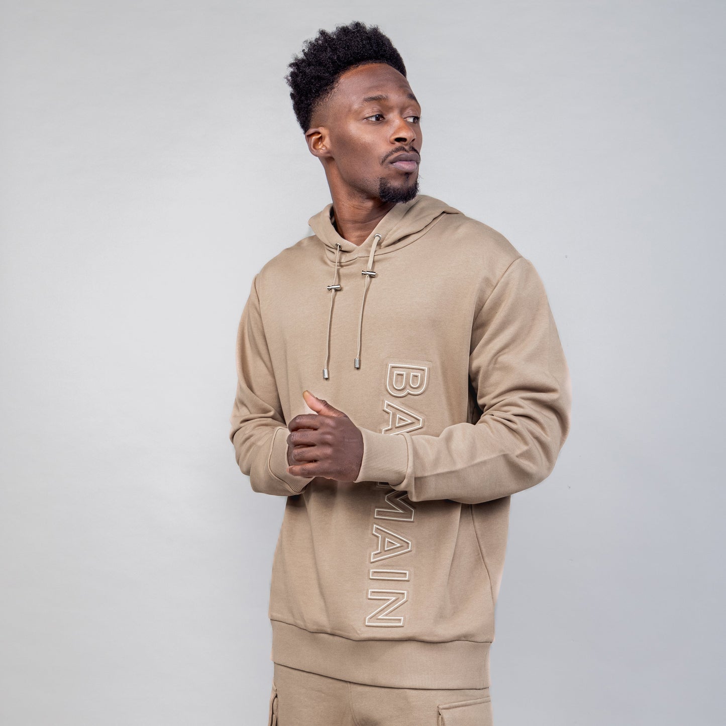 Buzo Tipo Hoodie Beige Balmain Reflect