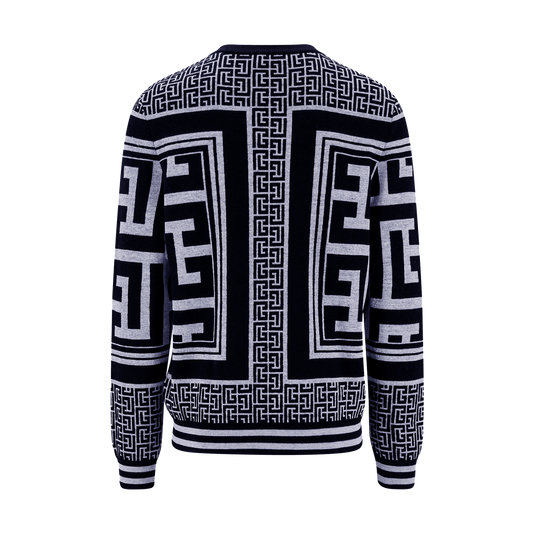 Buzo Negro Balmain Maxi Monigram