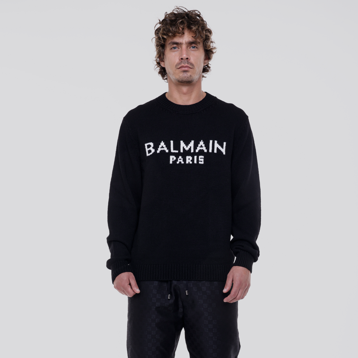 Buzo Negro Balmain Logo