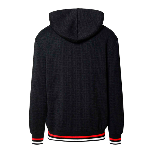 Buzo Negro Balmain Monogram Wool Linen