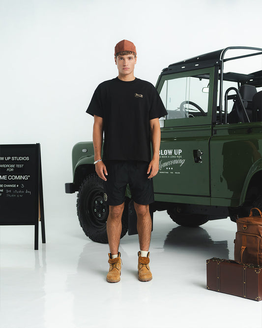 LASSO REGULAR FIT BLACK T-SHIRT