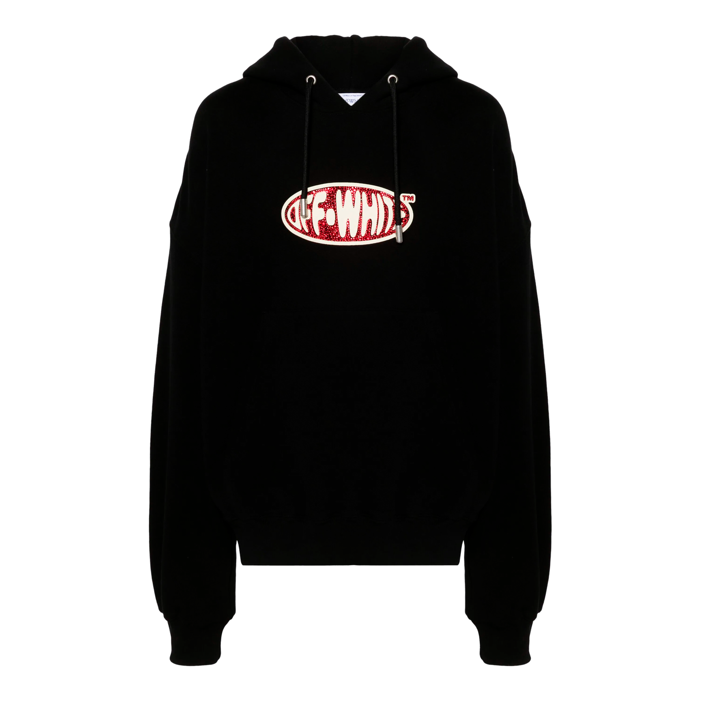 Hoodie Negro Off-White Crystals