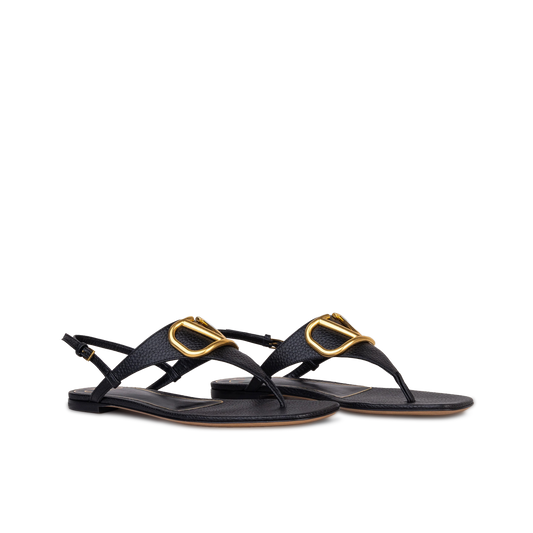 Sandalias Negras Valentino Gold Vlogo