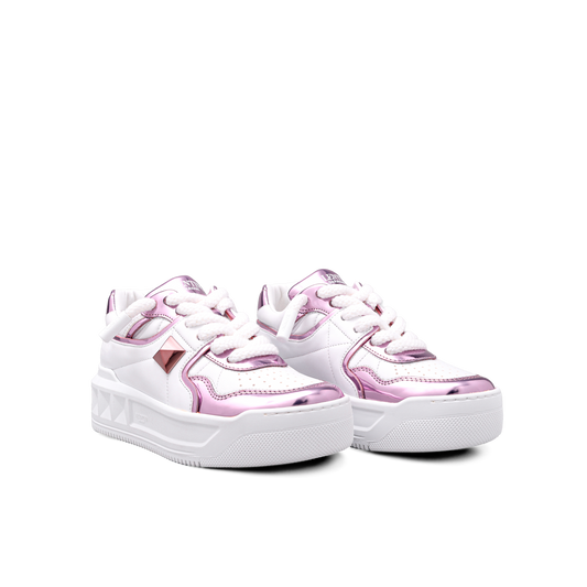Sneakers Blancos Rosado Valentino Rosado One Roman Stud