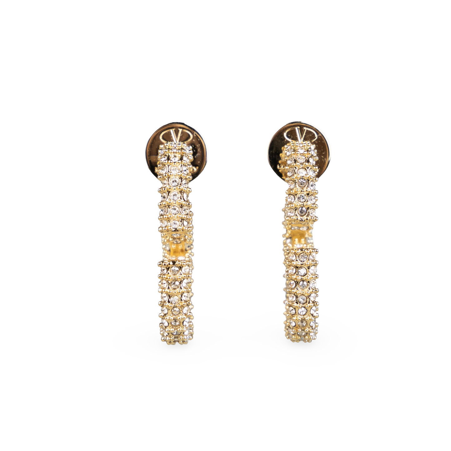 Aretes Dorados Valentino Crystals 25 mm