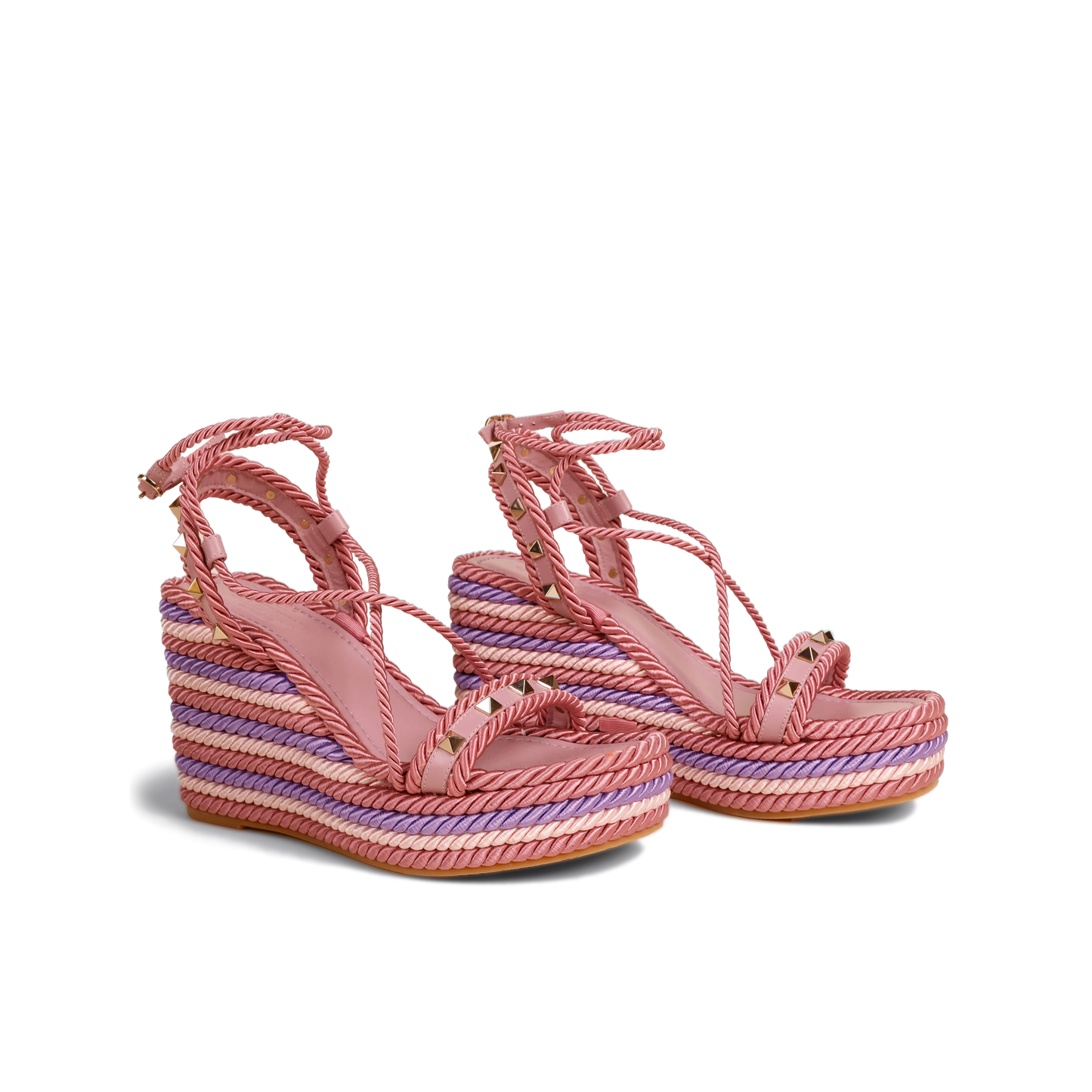 Sandalias de Plataforma Multicolor Valentino Roman Stud Lace