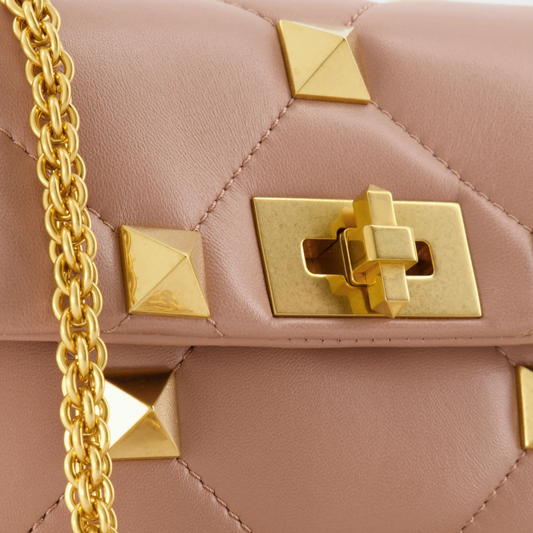 Cartera Rose Cannelle Valentino Roman Stud Bag