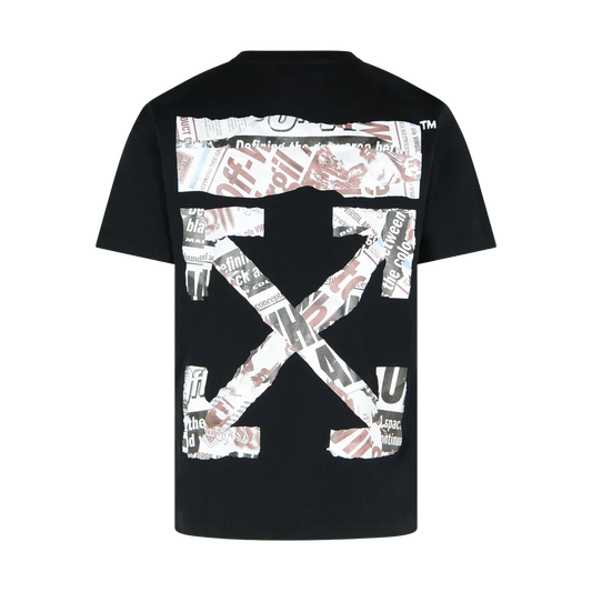 Camiseta Negra Off-White Newspaper
