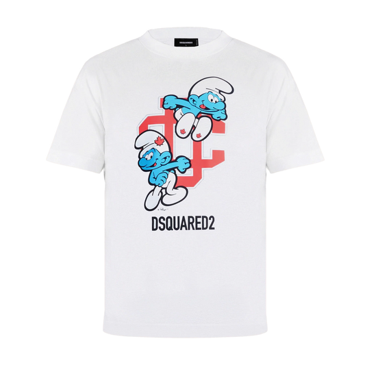 Camiseta Blanca Dsquared2 Double Smurfs