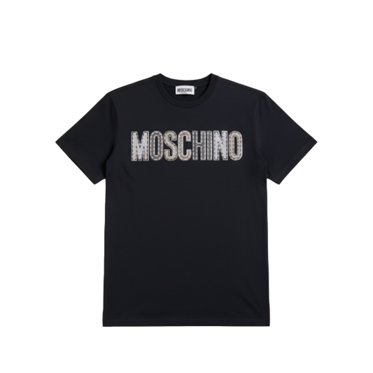 Camiseta Negra Moschino Gold Logo