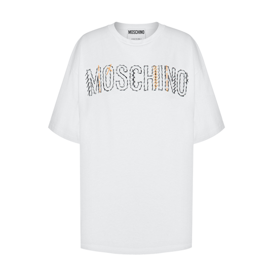 Buzo Blanco Moschino Logo