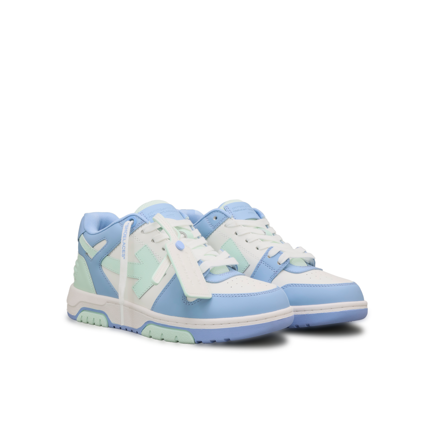 Sneakers Azules Off-White "OOO" Tricolor Dusty Blue - Baby Blue