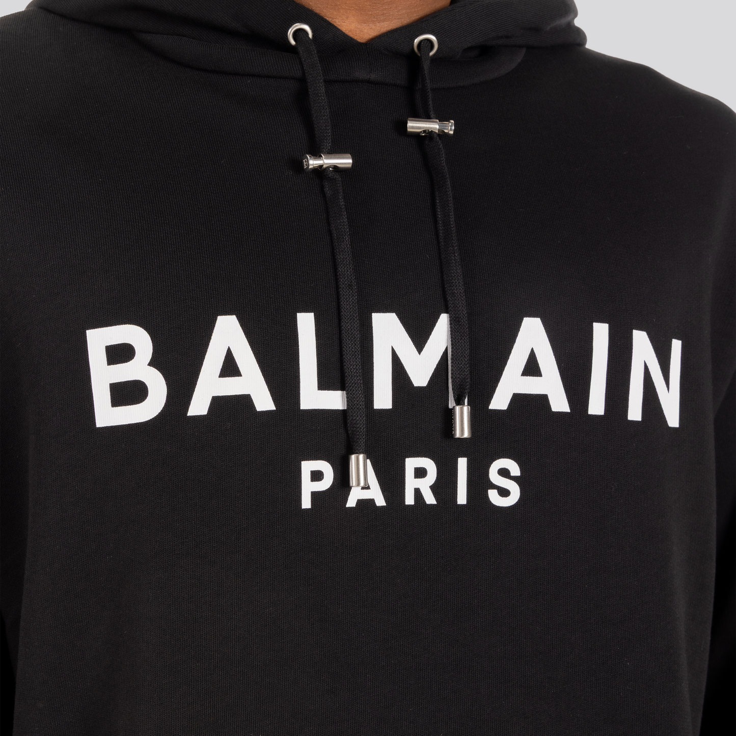 Buzo Negro Balmain Paris Logo