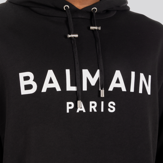 Buzo Negro Balmain Paris Logo