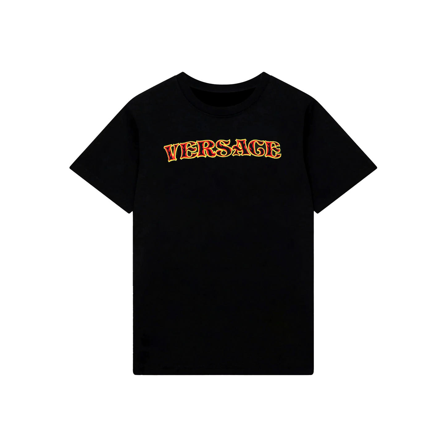 Camiseta Negra Versace Fire Medusa
