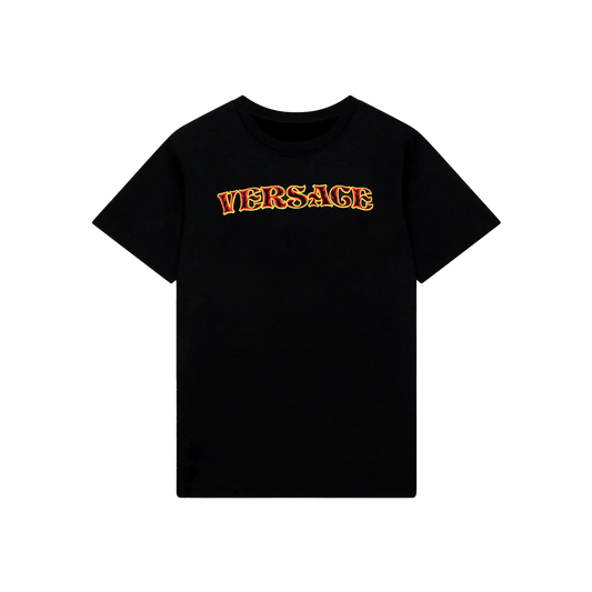 Camiseta Negra Versace Fire Medusa