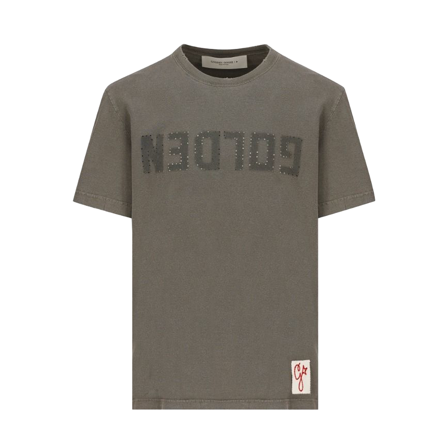 Camiseta Verde Golden Goose Distressedn Logo