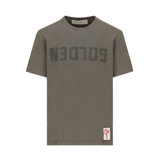 Camiseta Verde Golden Goose Distressedn Logo