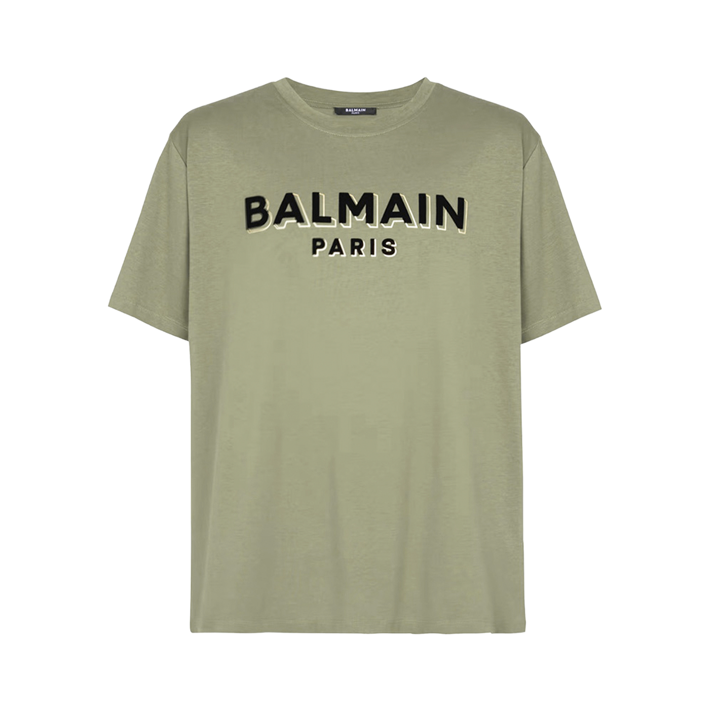 Camiseta Verde Balmain Flock & Foil