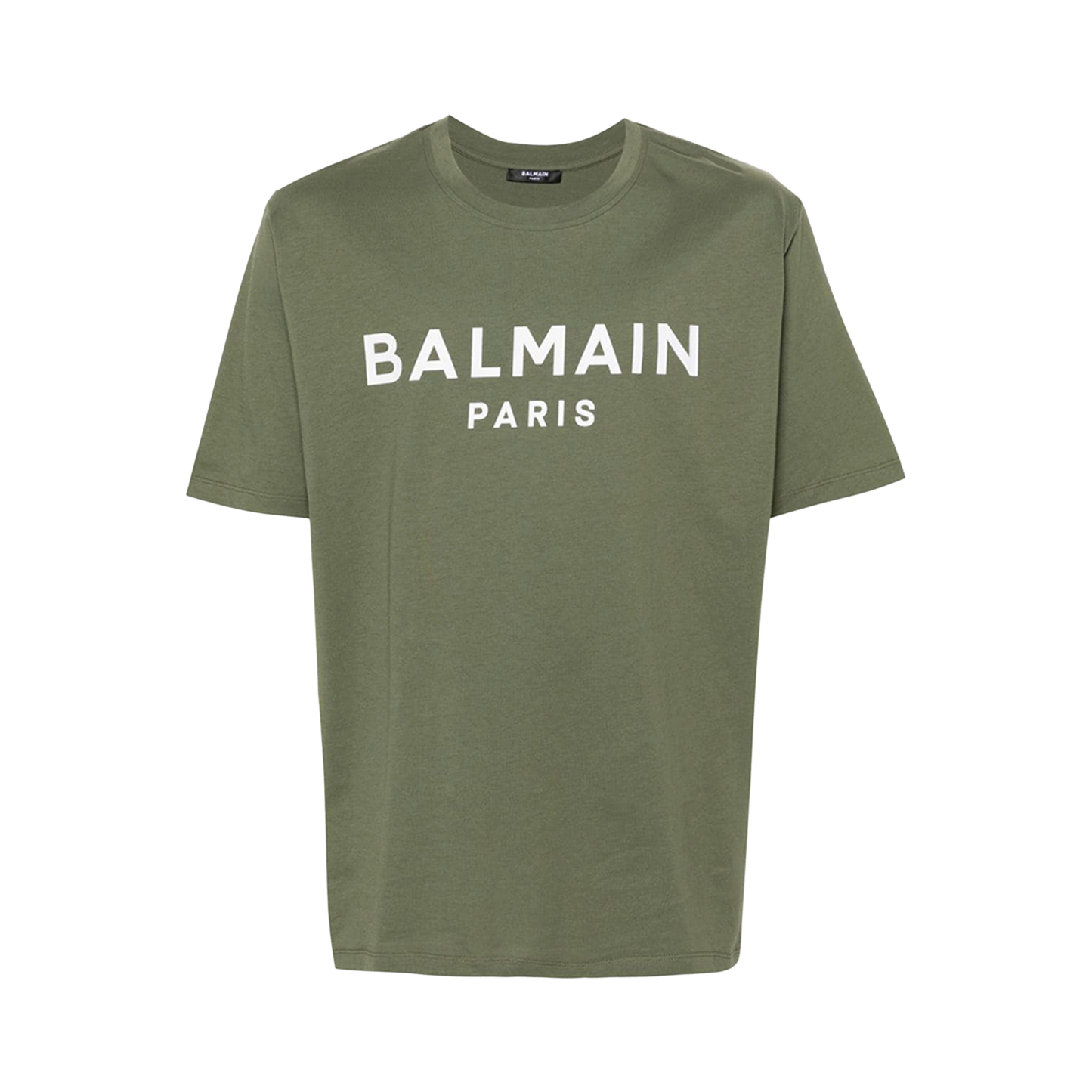 Camiseta Verde Balmain Paris Logo