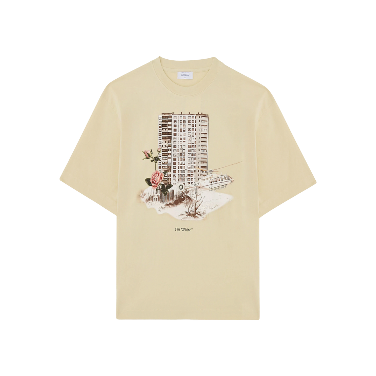 Camiseta Verde Off-White Building Skate