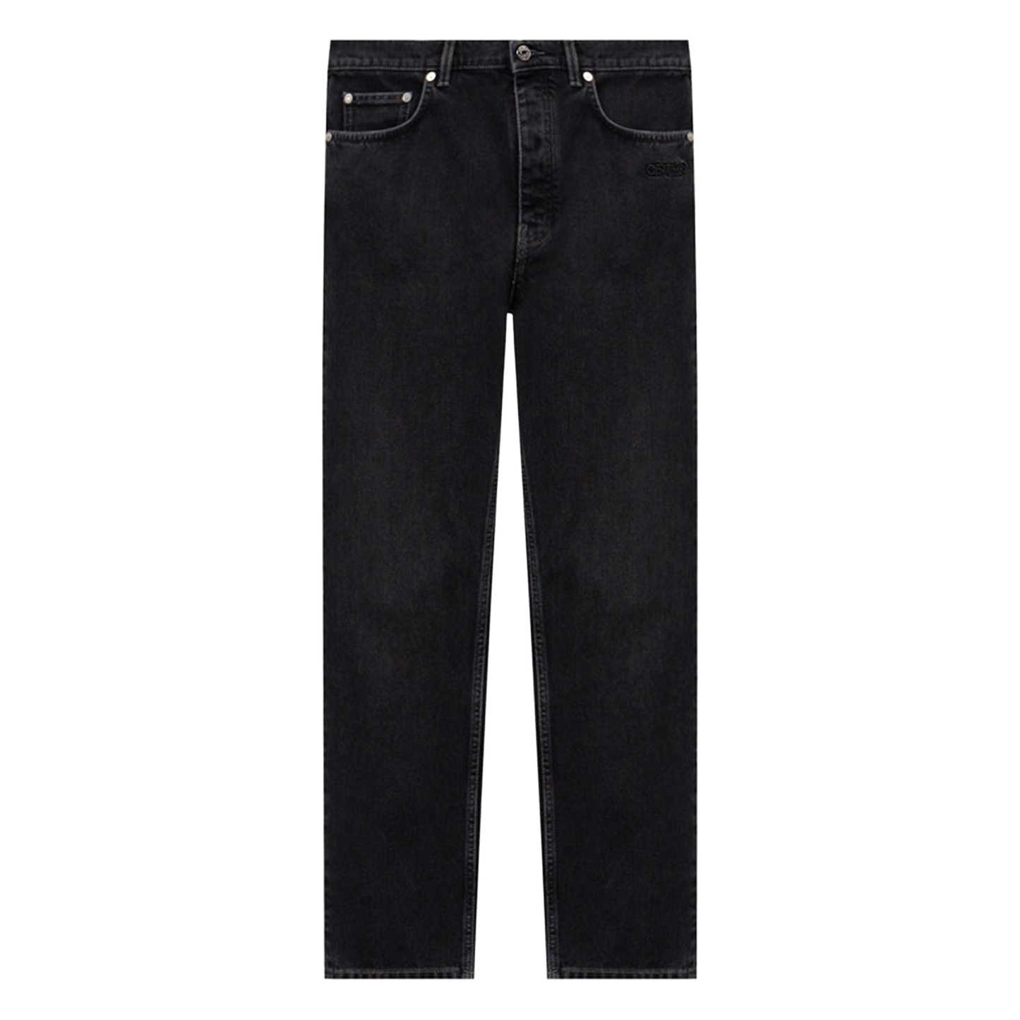 Jeans Negro Off-White Script Logo