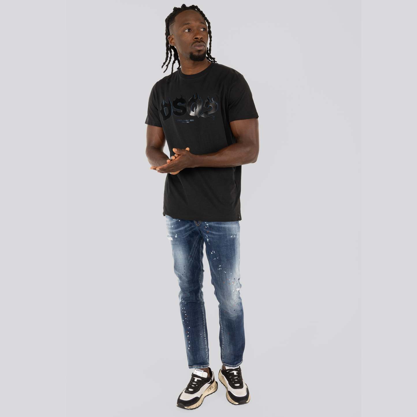 Camiseta Negra Dsquared2 Fire