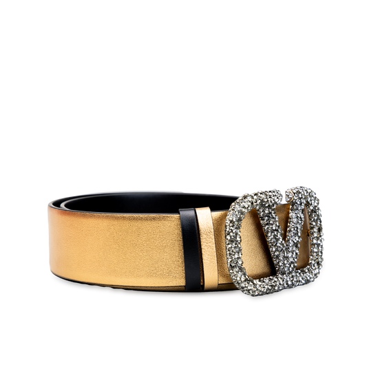 Cinturón Dorado Valentino Vlogo 40 mm