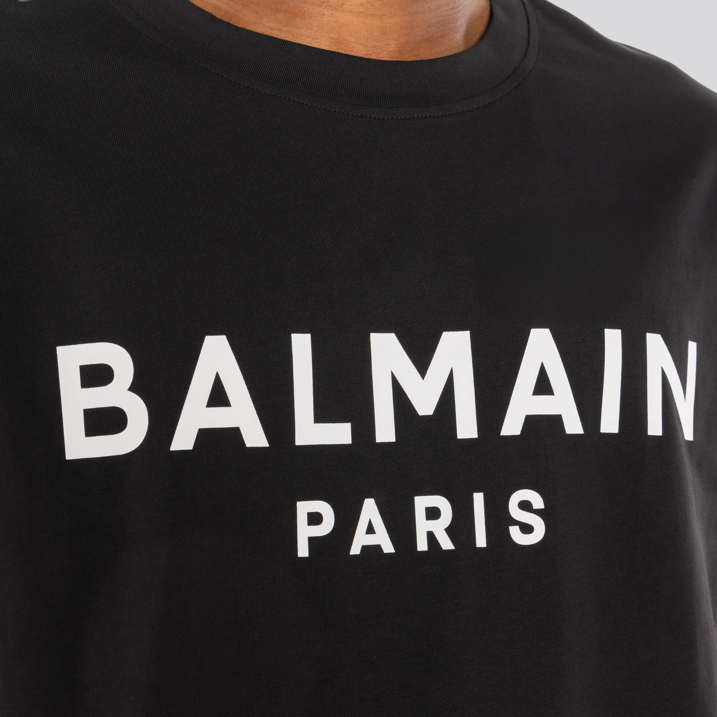 Camiseta Negra Balmain Paris Logo