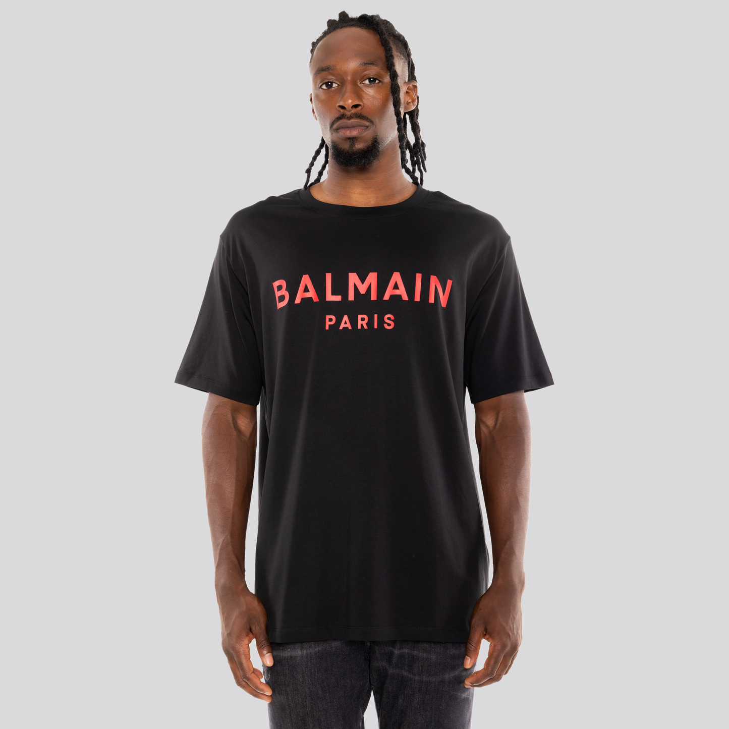 Camiseta Negra Balmain Paris Logo