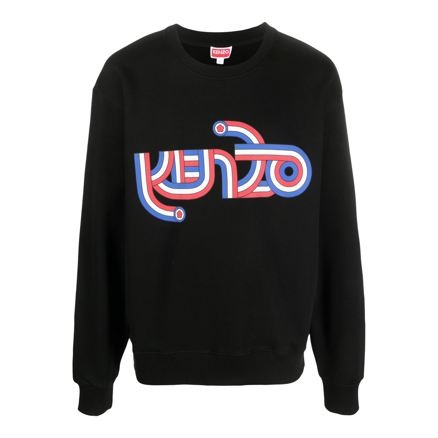 Buzo Negro Kenzo Logo Multicolor