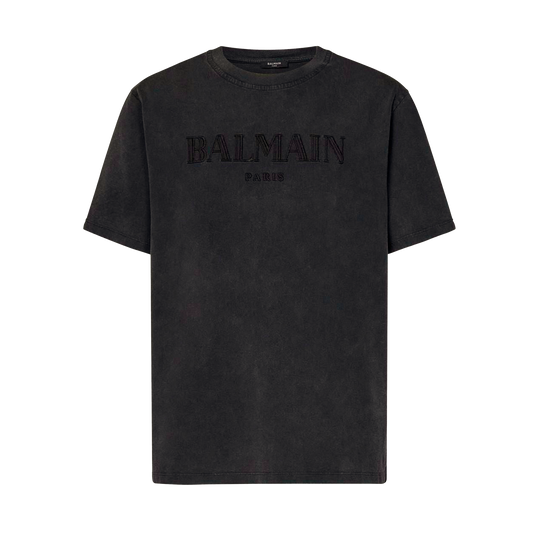 Camiseta Negra Balmain Paris Vintage