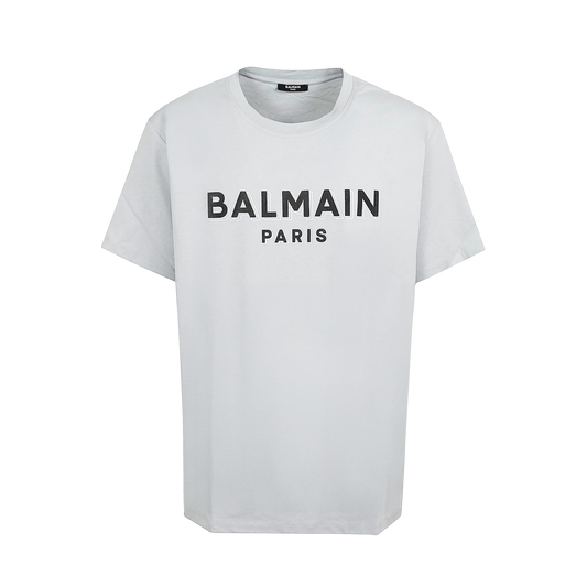Camiseta Gris Balmain Paris Logo