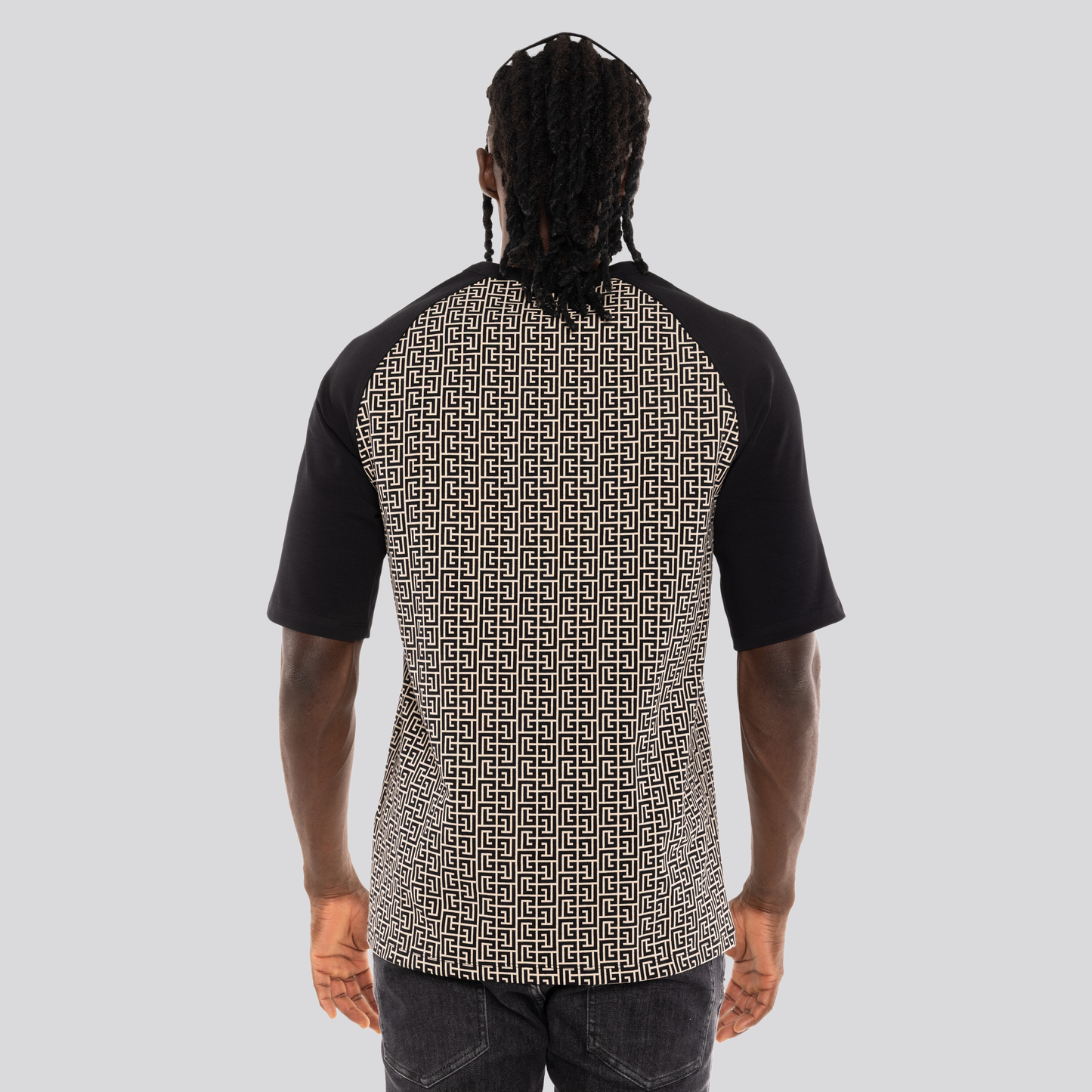 Camiseta Negra Balmain PB Mini Monogran