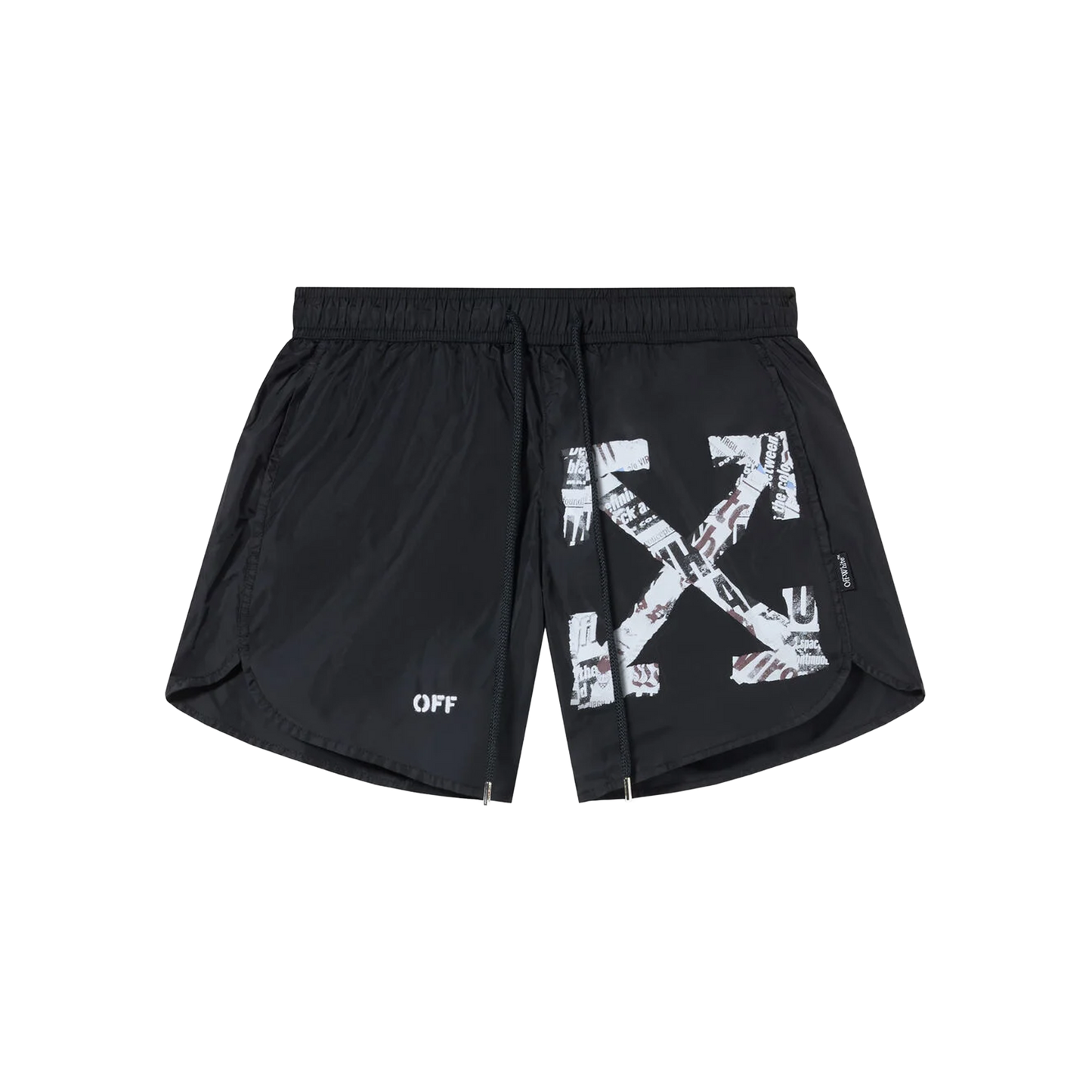 Pantaloneta Negra Off-White Newspaper