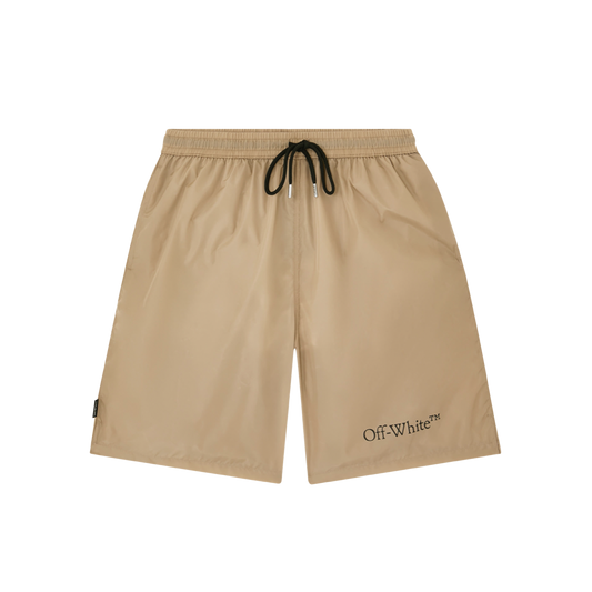 Pantaloneta Beige Off-White Outline Arrow
