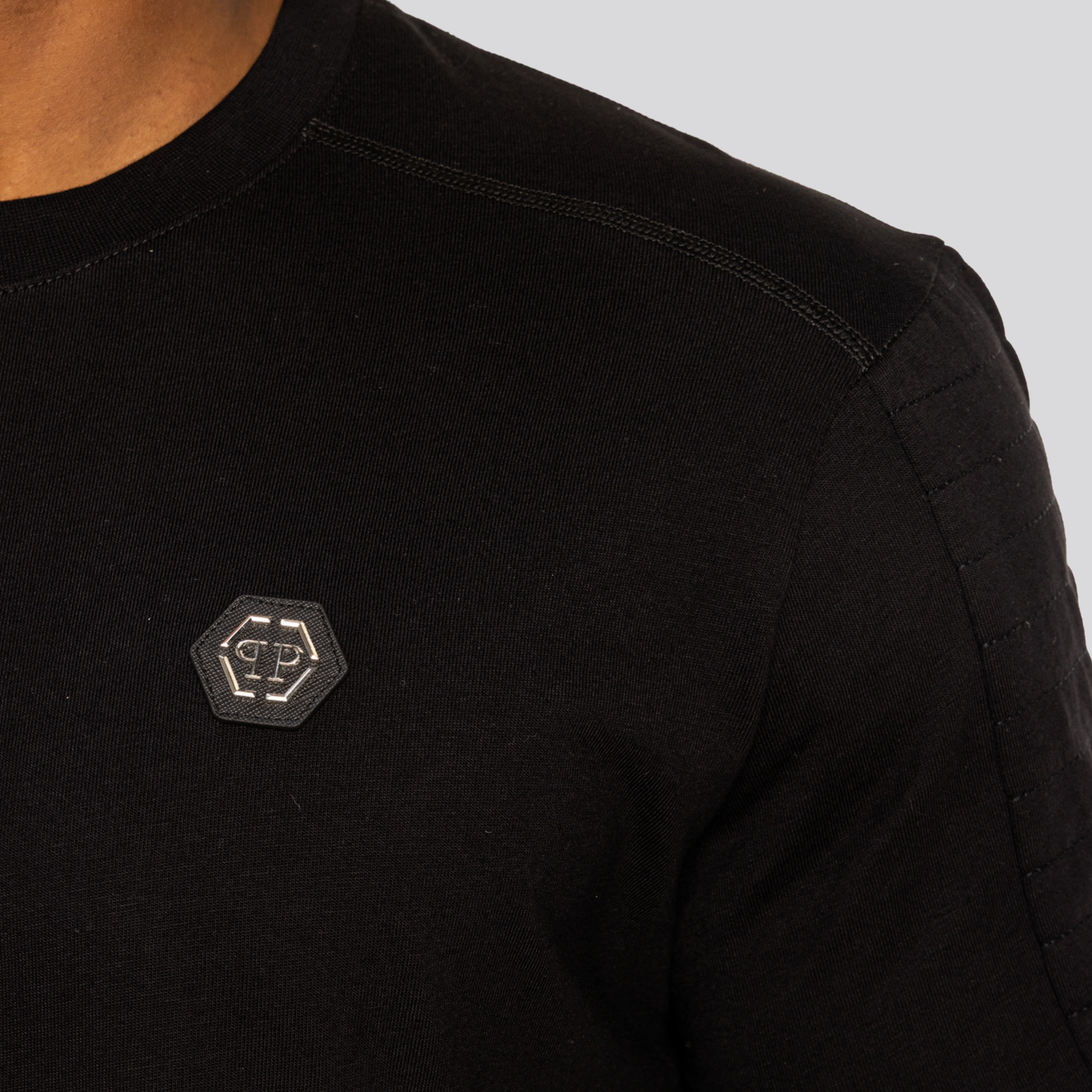 Camiseta Negra Philipp Plein Biker Cut