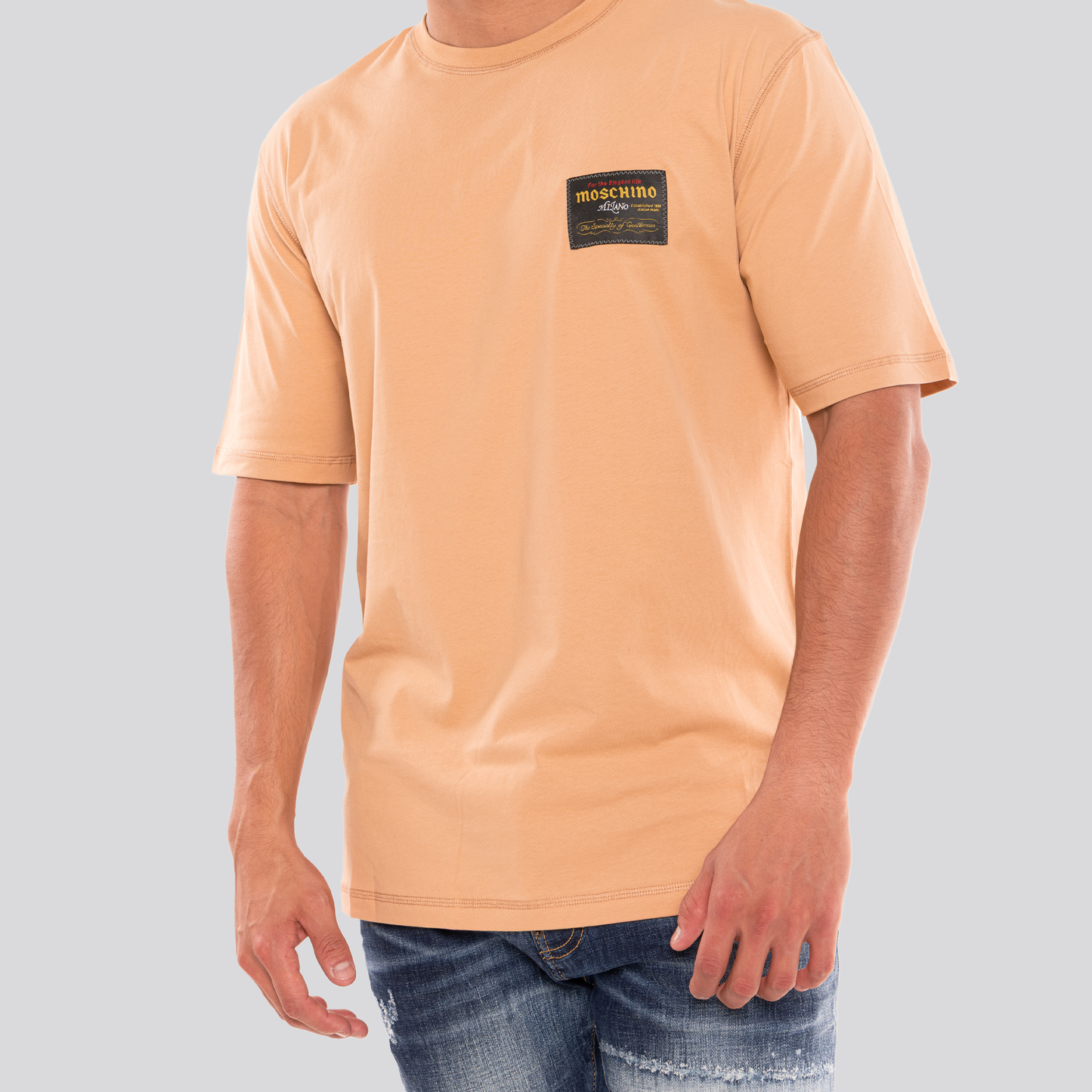 Camiseta Beige Moschino Tag