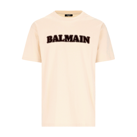 Camiseta Beige Balmain Retro