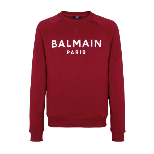 Buzo Bordeaux Balmain Paris Logo