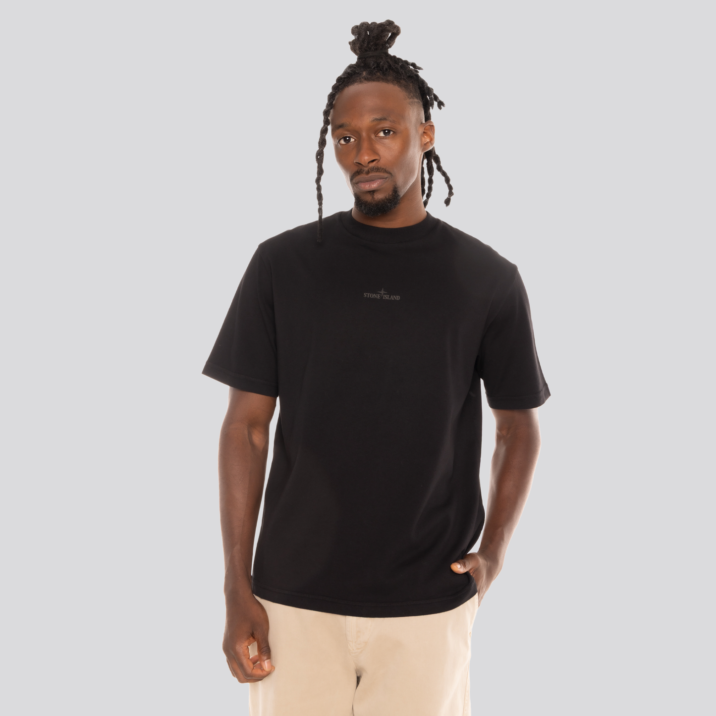 Camiseta Negra Stone Island Logo