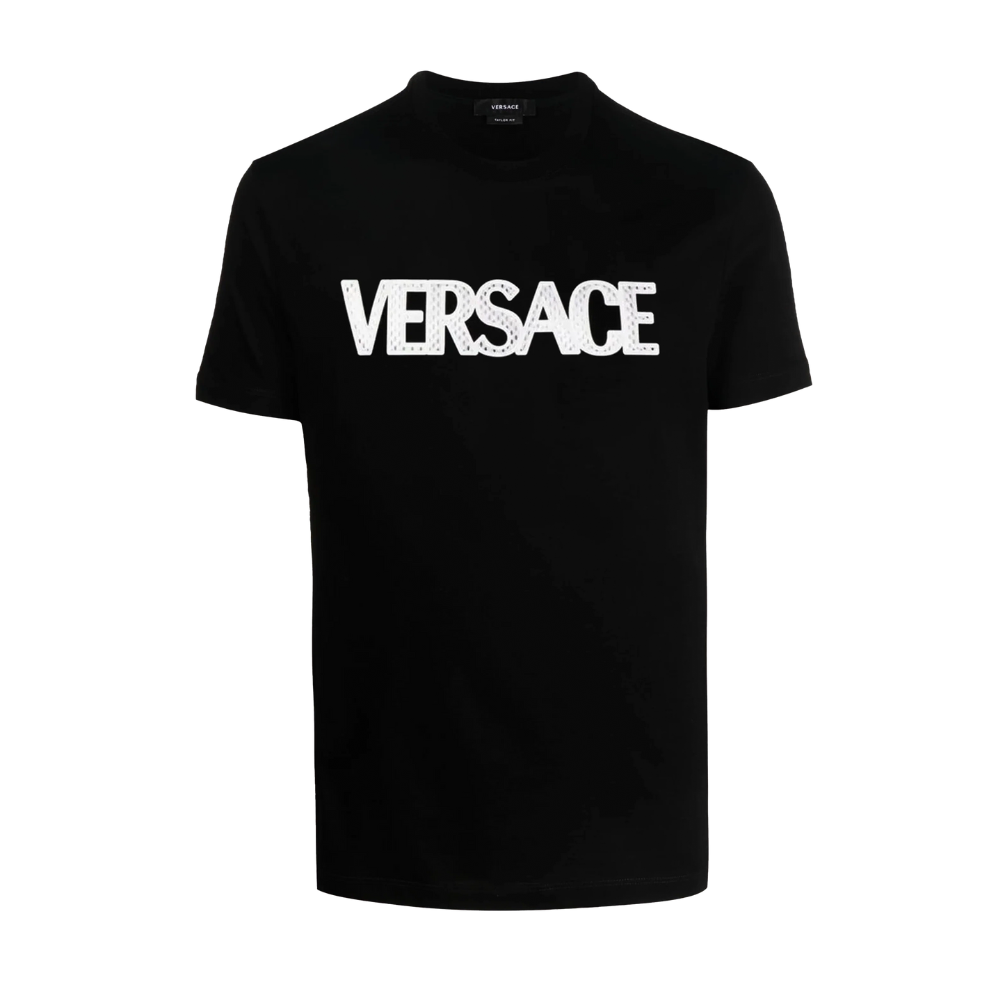 Camiseta Negra Versace Holes Logo