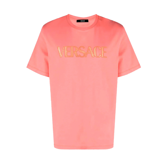 Camiseta Rosada Versace Holes Logo