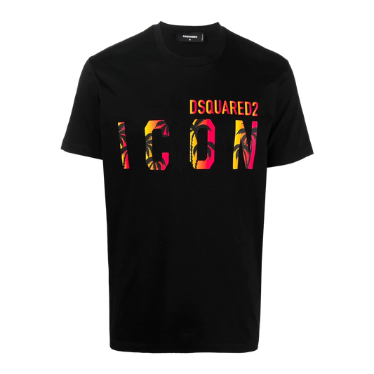 Camiseta Negra Multicolor Dsquared2 Icon