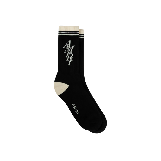 Medias Negras AMIRI Stack Logo