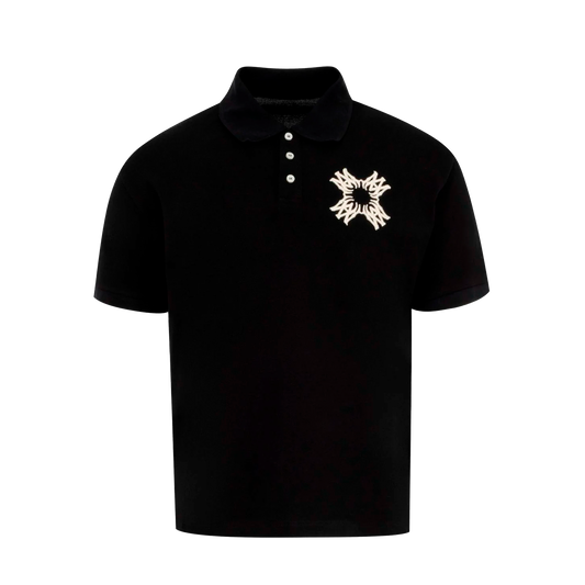Camiseta Tipo Polo Negro AMIRI Embroidered MA Quad