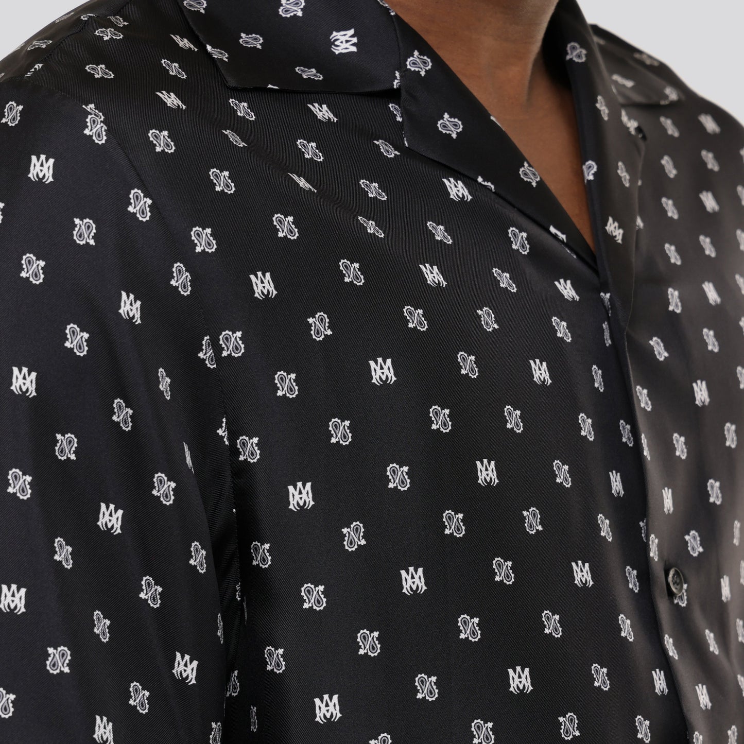 Camisa Negra AMIRI MA Paisley Bowling