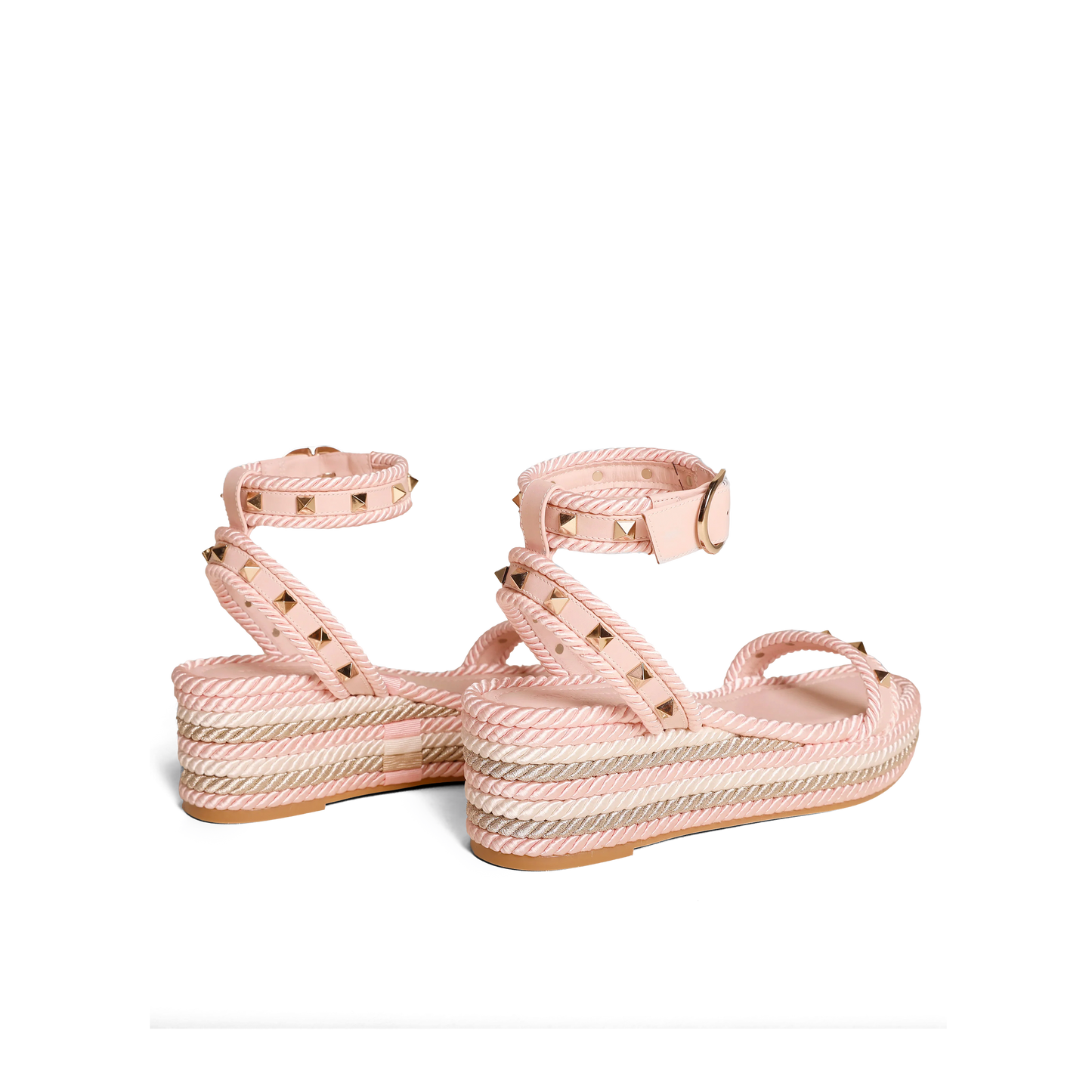 Sandalias Plataforma Rosada Valentino Rockstud